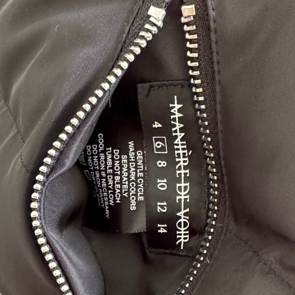 Maniere De Voir Reversible Bomber Jacket With Removable Hoodie Black Orange - Picture 12 of 13